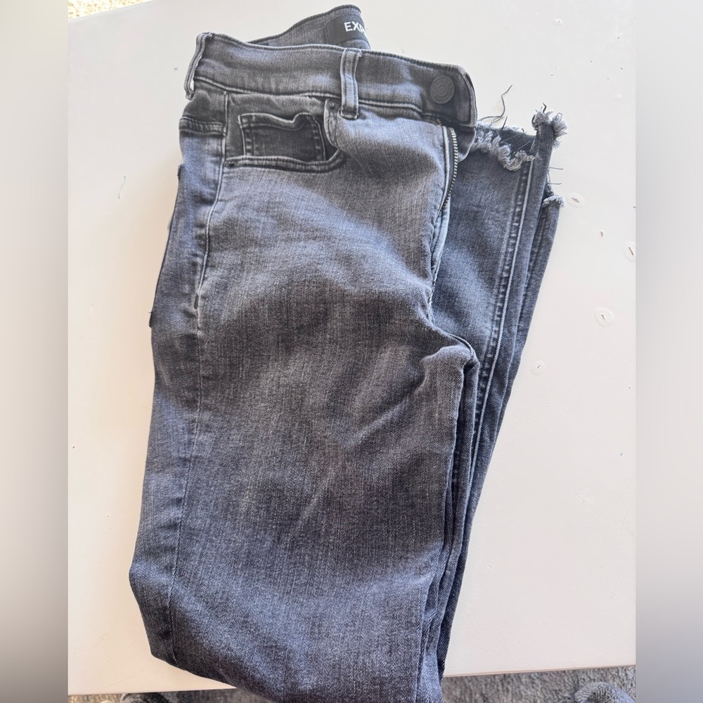 Express High Rise Jeans in Dark Gray